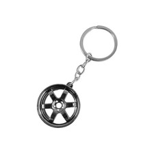 Car Turbo Keychain, Creative Charming Polished Turbocharger Wire Ring-black