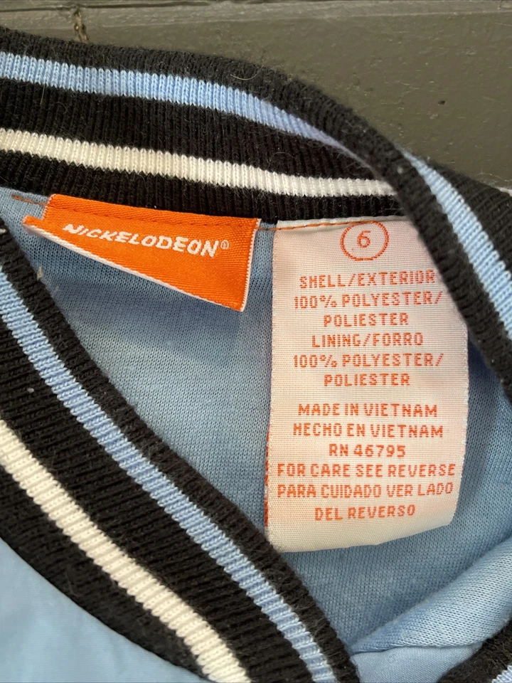 Chaqueta de fútbol americano vintage para niños Bob Esponja talla 6 azul RARA Foto 4 de 4