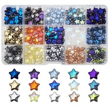 10mm Star Crystal Glass Spacer Beads 300pcs Plated for Bracelet/Necklace