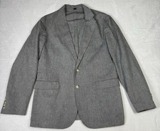J. Crew Ludlow Blazer Mens 42L Gray Slim Fit Unstructured Linen Blend Somelos