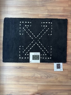 Off-White Home Arrow Logo Rug Black Carpet Bath Mat New
