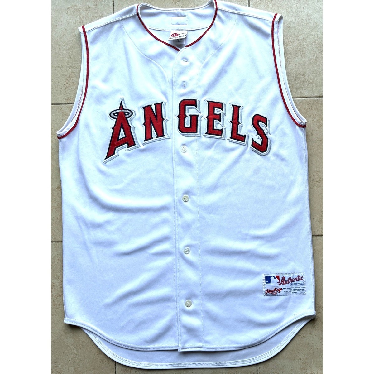Anaheim Angels 2002 RAWLINGS Vest 3rd Authentic jersey 44 L white