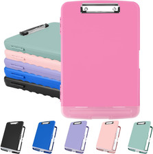 Clipboard with Storage, Plastic Clipboards 8.5X11 with Pen Holder, High Capacity