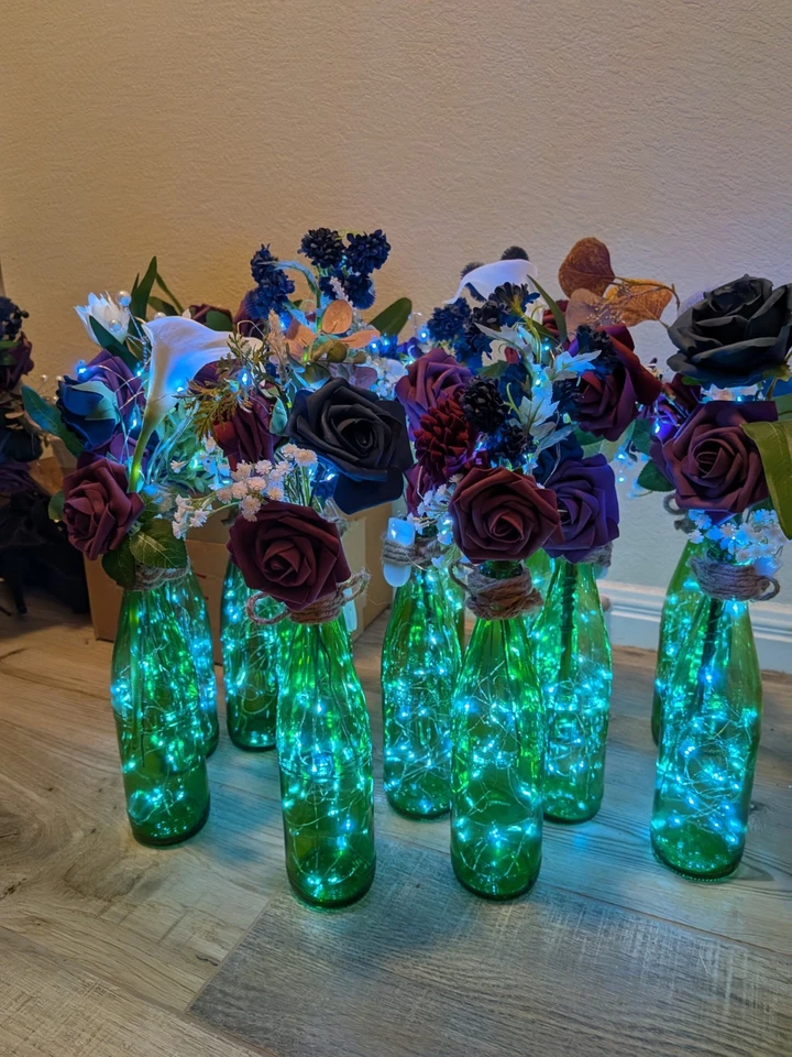 Bridal Bouquet and matching venue decorations - Maroon, Navy, Plum - Image 3 of 4