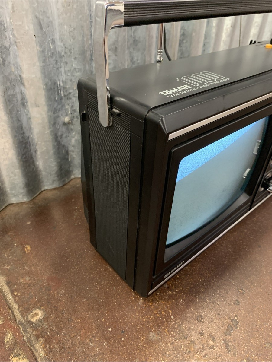 VINTAGE 1980's Sharp 3M-79 Tri-Mate 1000 B&W AM/FM Cassette TV