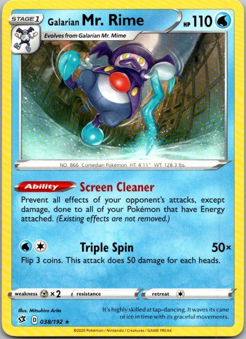 Galarian Mr. Rime SWSH02: Rebel Clash 038/192 NM