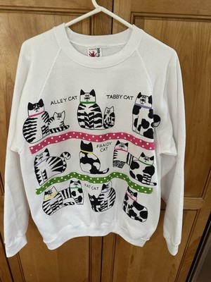 Vintage USA MADE EZL Marcy  N Me 1992 Sweatshirt Cats 48  L/XL  One Size