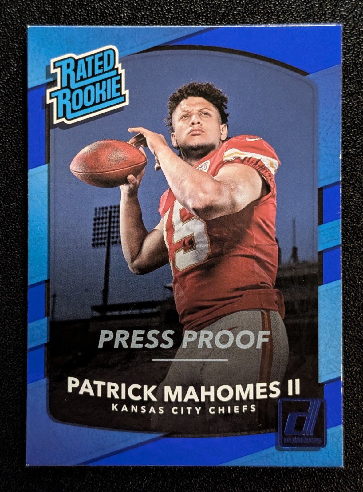 2017 Panini Donruss - Rated Rookie Patrick Mahomes II #327 Press Proof Blue (RC)