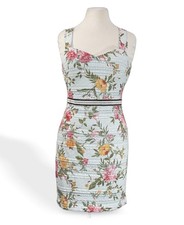 Vintage GUESS Womens Blue Bodycon Dress Lace Floral Pre-Loved