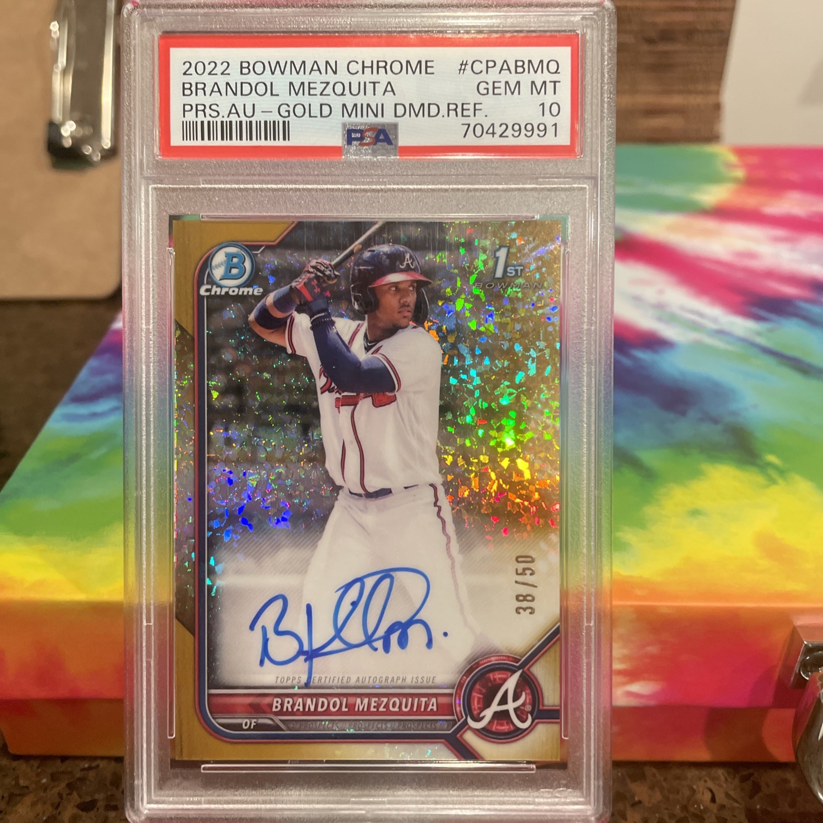 2022 Bowman Chrome Brandol Mezquita Auto Gold Mini Diamond /50 CPA-BMQ