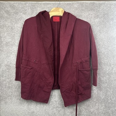 Emory Park Cardigan Size Small Red Oversized Cardigan Boho Hooded