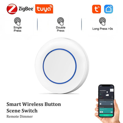 Tuya Zigbee Push Button Wireless Smart Scene Switch Controller Battery Powered A
