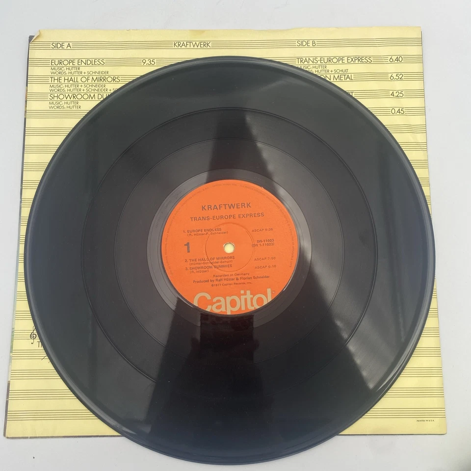KRAFTWERK Trans Europe Express Vinyl Record LP VG- 70's, Orange Label, Synth Pop - Image 4 of 4