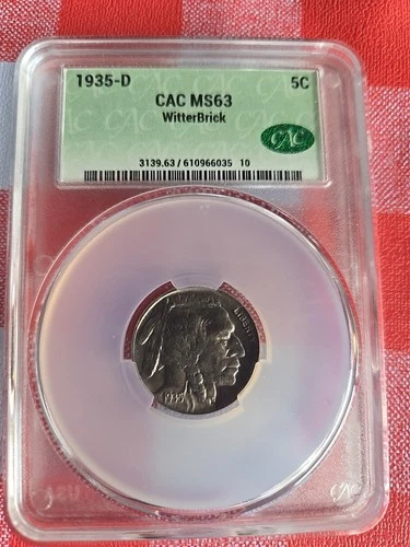 1935-d CAC MS63 witter brick 5 cent it looks very nice