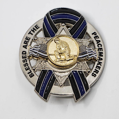 #ad #ad Blessed are the Peacemakers Thin Blue Line Ribbon Memorial 6 PT. Star Metal Pin $9.95