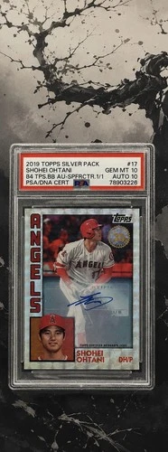 2019 Topps Silver Pack Shohei Ohtani Autograph 1/1 Los Angeles Angels PSA 10