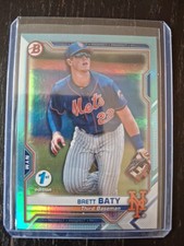 2021 Bowman 1st Edition - Brett Baty #BFE-67 Sky Blue Foil (RC)