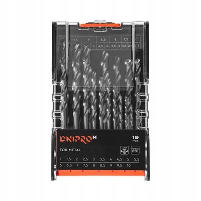 HSS P6M5K5 Metal Drill Bit Set 1-10mm 19pcs Spiral Drill Bits