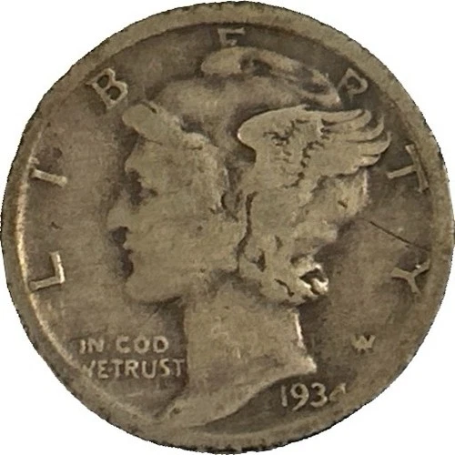 1936-D Mercury Dime, G-Good, 90% Silver Picture Is Of The Actual Coin ￼