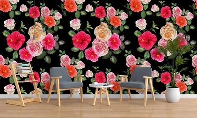 3D Flowers Floral Pattern Wall Murals Wallpaper Murals Wall Sticker 19 - Image 1 of 4