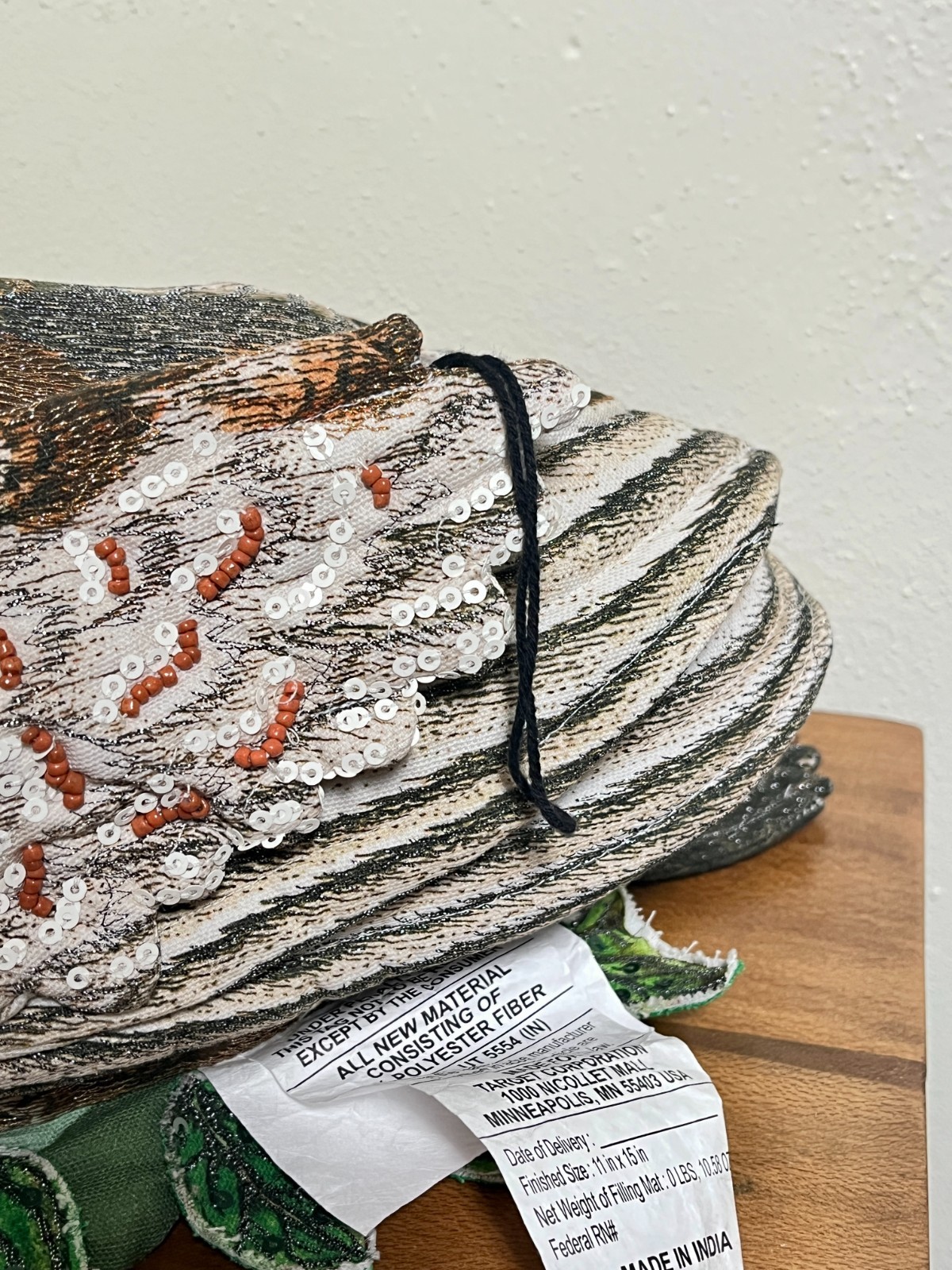 JOHN DERIAN Beaded Grouse Plush Pillow Woodland Bird 11"x15" - New Target 2025