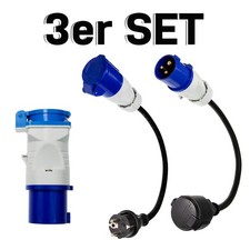 3x CEE Adapter für Camping Wohnmobil Caravan / Schuko auf CEE & CEE auf Schuko
