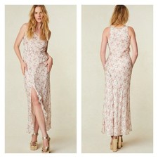 NWT LoveShackFancy Thisbe Silk Blend Floral Ruffle Maxi Dress 6 Pink