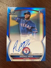 2023 Bowman Chrome 1st Prospects Andres Mesa Auto Blue Refractor #117/150 Texas