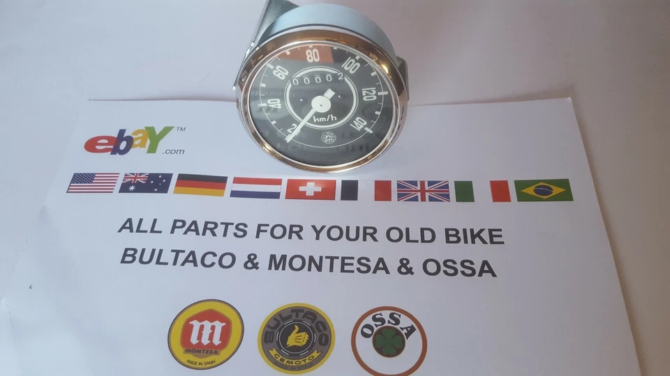 BULTACO SENIOR SPEEDOMETER BRAND Bultaco speedometer 80mm NEW Bultaco PARTS - Image 3 of 4