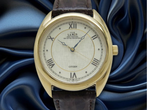 Authentic Citizen Club La Mer 6631-664523Y Gold-plated See-through Silver Dial Manual Men'