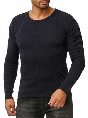 Strickpullover Sweater Pullover Pulli Sweatshirt Slim-Fit Langarm Herren V-LINE