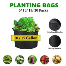 10/15 Gal Plant Growing Bags Garden Nonwoven Fabric Nursery Pot Soil Bag Handle
