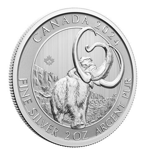 2024 Ice Age Woolly Mammoth 2oz .9999 silver coin Canada. Ready to ship. - Bild 1 von 6