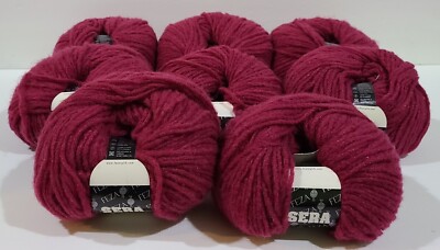 Feza Sera Fuchsia #201 Bulky Yarn 82% Wool 18% Polyamid Made in Italy (Lot of 8)
