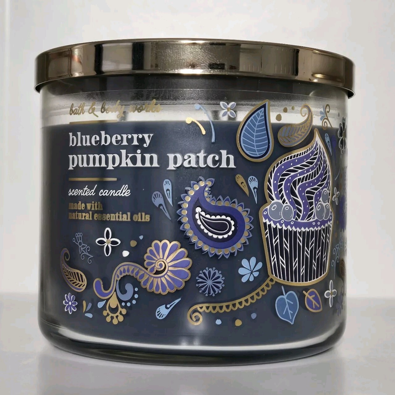 Bath & Body Works BLUEBERRY PUMPKIN PATCH Candle 14.5 oz New Falak Tayyeb Platinum Government