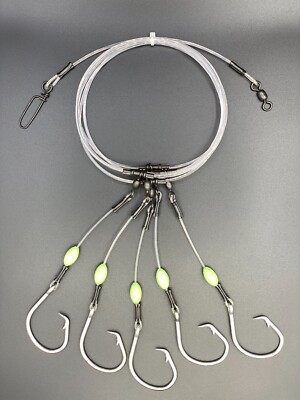 Deep Drop Rig - Glow Beads - Mustad 39960 Hooks You Choose Size
