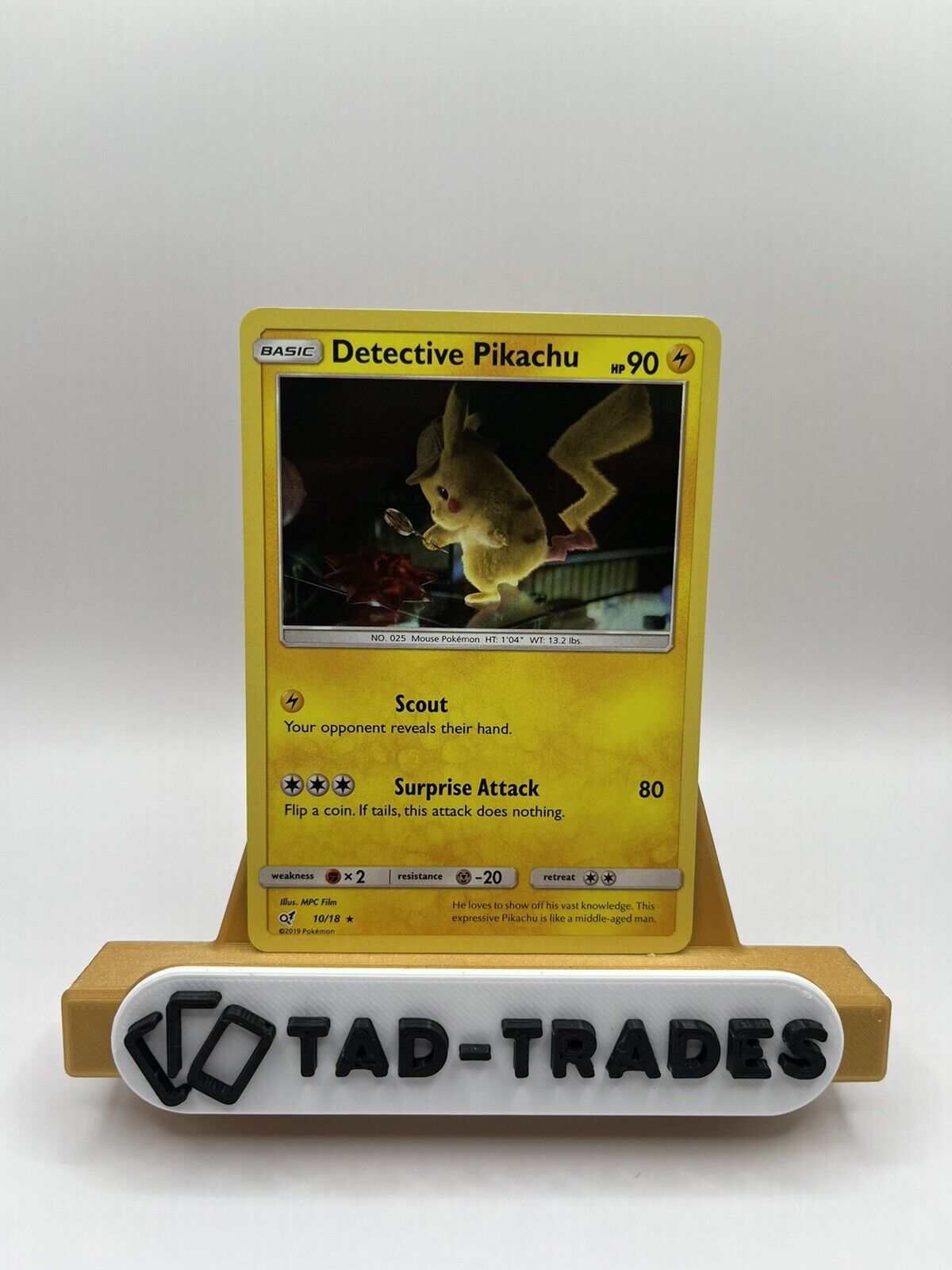 Detective Pikachu HOLO RARE 10/18 SM SHINY Pokemon Card TCG NM 2019