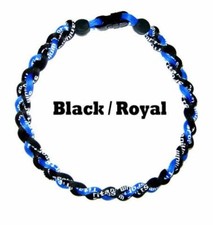 3 Rope Tornado Braided Twist Baseball Softball Necklace 18" 20" Black Royal Blue