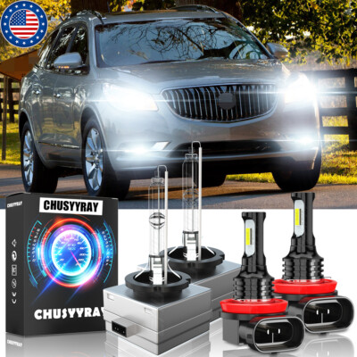 Para For Buick Enclave 2013-2014 4x faro HID alto/bajo + luz antiniebla LED
