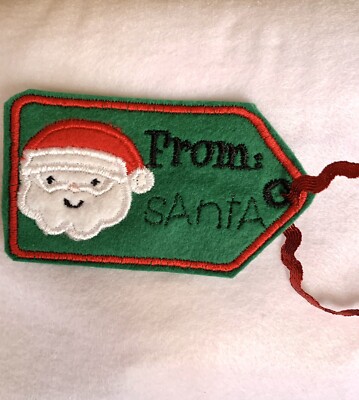 Weihnachtsmann Geschenkanhänger Weihnachten Handarbeit bestickt andere Farben