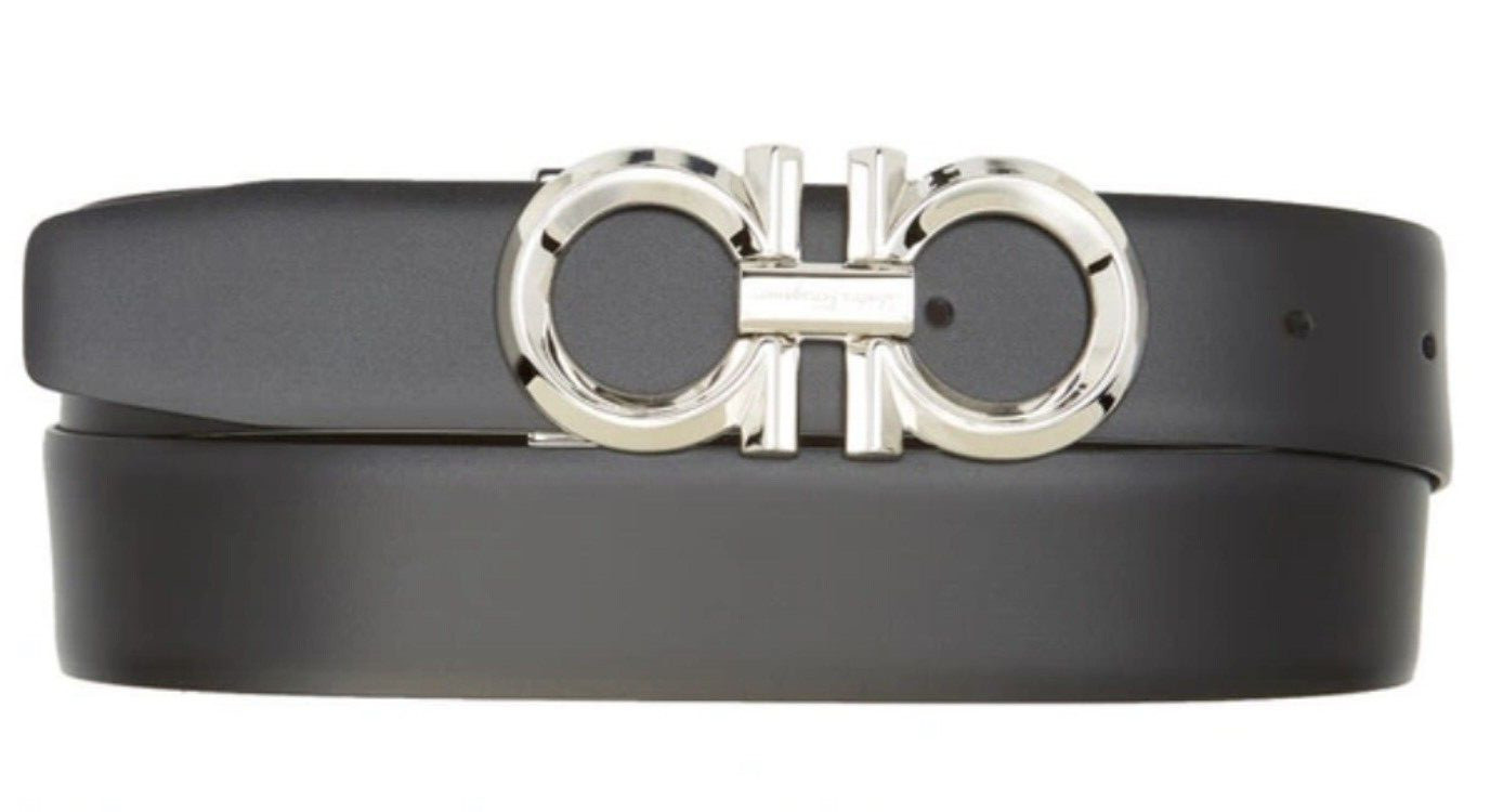 НОВЫЕ БИРКИ SALVATORE FERRAGAMO Paloma реверсивный кожаный ремень Размер 44 Черныйкоричневый 79690₽