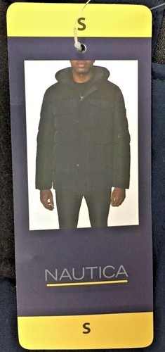 Nautica Stretch Puffer Performance Men's Jacket Water Resistant Navy/Black SMALL - Picture 3 of 5