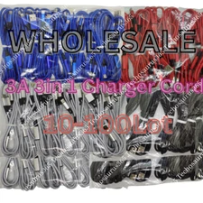  Lot 3A Fast USB Charging Cable 3in 1 Charger Cord For iPhone USB-C Micro USB