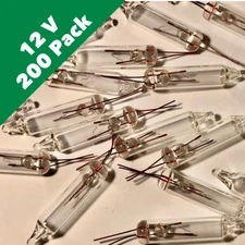 12 Volt Clear Mini Incandescent Bulbs - Bulk 200 Bulbs