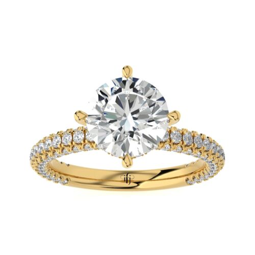 Anello di Fidanzamento Diamante Coltivato in Laboratorio 2,35Ct Certificato IGI Taglio Tondo Oro Bianco 14k - Foto 10 di 17