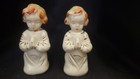 Vtg Salt & Pepper Shakers Christmas Angelic Little Praying Bed Side Girl 1950's — photo 2