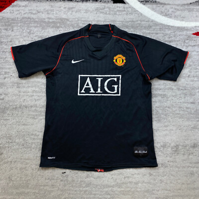 【希少】NIKE Manchester United ロゴ Manchester United 02-04 NIKE Home Football T Shirt Men's Size XL
