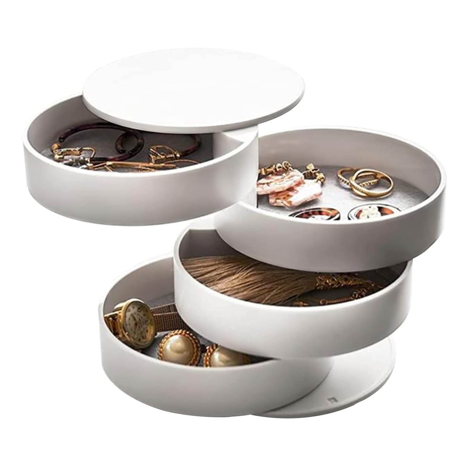 Portable Small Jewelry Organizer Box for Vanity Storage Desk Organization-image