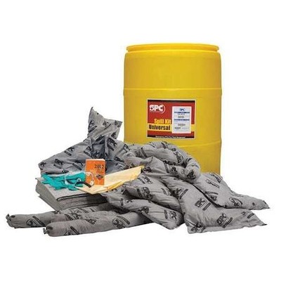 Brady Ska-55 Spill Kit, 38 Gal Volume Absorbed Per Kit, 55 Gal Capacity, Drum,