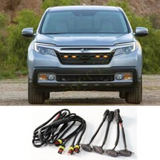 Fit For Honda Ridgeline 2017-2024 Smoke Raptor Style Grill Led Marker Light Kit